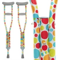 My Crutches - Youth Junior Crutches for Kids w Adjustable Handgrip and Length! for Children 3'9" to 4'5" - Made of Lightweight Durable Aluminum with Underarm Padding - Polka Dots