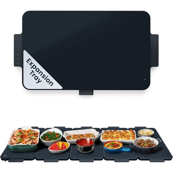 Chefman Everything Warmer Expanding Warming Tray, One Expansion Tray - Midnight (Primary Tray Sold Separately)