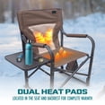 thumbnail image 3 of Bliss Hammocks 24V Heated Camping Chair Director Seat with Side Table, Adult, Brown, 3 of 14