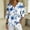 Multi-color-A, variant on Linen Tops for Women 3/4 Sleeve V Neck Button up Tunic Shirt Loose Casual Summer Boho Floral Print Blouse Vacation Clothes Multicolor