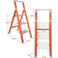 thumbnail image 2 of 3-Step Lightweight Step Stool,4 Foot Stable Aluminum Step Ladder with Handrails, Folding Step Stool with Wide Anti-Slip for Adults,Portable Lightweight Step Ladder for Home and Kitchen, 2 of 6