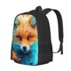 thumbnail image 1 of Balery Fiery Red Maple Leaf Fox Mochila para hombre y mujer - Tela Oxford 600D resistente - Gran capacidad, resistente al agua, ideal para la escuela, viajes y senderismo, 1 of 6