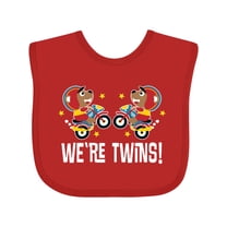 Inktastic Twin Boy Motorcycle Bear Boys Baby Bib