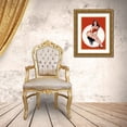 thumbnail image 3 of Driben, Peter 25x32 Gold Ornate Wood Framed with Double Matting Museum Art Print Titled - Mid-Century Pin-Ups - Eyeful Magazine - Brunette in a Red Bathing suit, 3 of 4