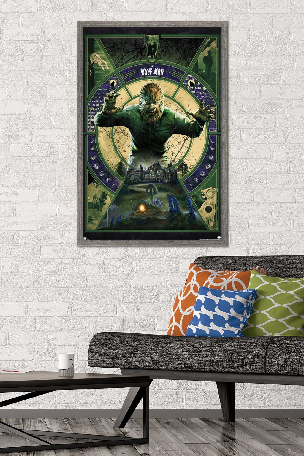 The Wolf Man - Illustration Wall Poster, 22.375" x 34" Framed