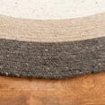 thumbnail image 3 of SAFAVIEH Braided Nazca Geometric Reversible Area Rug, Charcoal/Ivory, 6' x 6' Round, 3 of 10