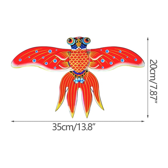 A Kids Mini Flapping Kite With Fishing Rod Reel 30M Line Outdoor Toy Goldfish Design