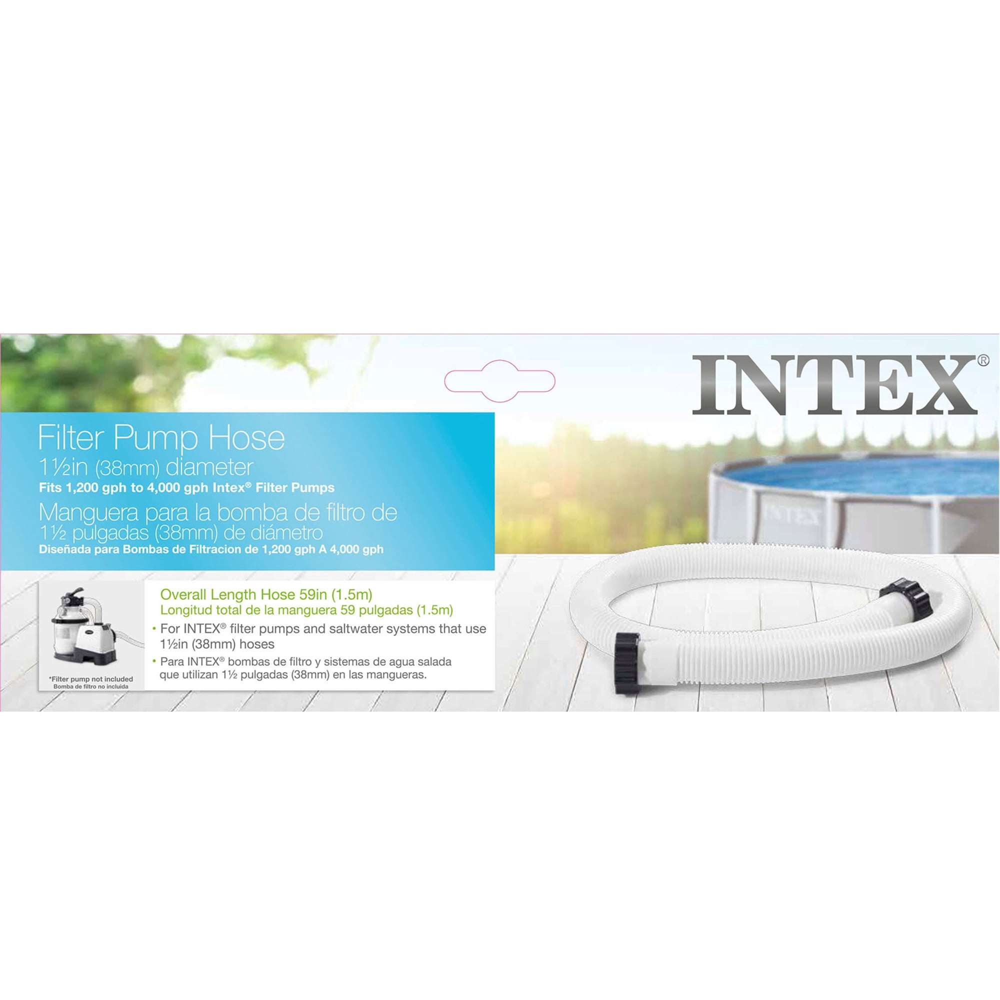 Intex 29060E 1.5" Diameter Accessory Pool Pump Replacement 59" Hose