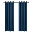 thumbnail image 2 of 2 Pack: Solid Colored 100% Energy Saving Hotel Max Blackout Thermal Curtain Panels - Navy Blue, 90 in. Long, 2 of 5