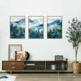 thumbnail image 2 of Blue Ridge Mountains Forest Framed Canvas Wall Art Set, Natural Landscape Wall Decor, Green Pine Trees Wall Painting, Woodland Artworks for Living Room, Bedroom, Dining Room - 16"x24"x3, 2 of 5