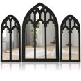 thumbnail image 1 of LNGOOR 3Pcs Window Wall Mirror Set Arched Wall Mirror Decor Self-Adhesive Wall Mirror for Living Room, 1 of 7