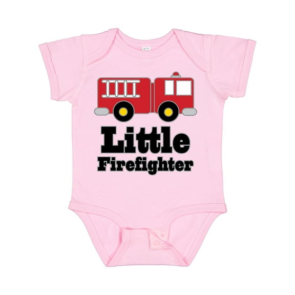 Inktastic Little Firefighter Fire Engine Boys or Girls Baby Bodysuit