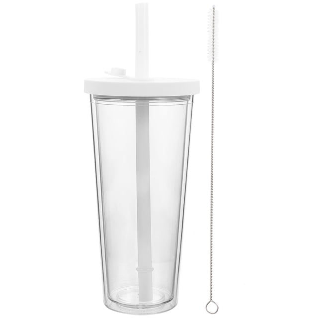 1 Ensemble de Gobelets à Jus d'Été Gobelet à Boisson Froide Gobelet en Plastique avec Paille Gobelet Réutilisable Gobelet à Eau