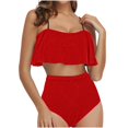 thumbnail image 2 of Pisexur Tankini Swimsuits for Women Tummy Control Two Piece Bathing Suits Ruffled Flounce Tankini Top with High Waisted Bottom Bikini Set, 2 of 6