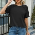 thumbnail image 6 of Summer Fashion Shirts for Womens 2025 Oversize Button Short Sleeve V-neck Casual T-shirt Loose Shirt Short Sleeve V-neck Top/shirt, 6 of 9