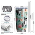 thumbnail image 6 of 20 Oz Green Boston Terrier and Flower Coffee Tumbler Double Wall Insulated Stainless Steel Water Bottle | Metal Reusable Thermoses Flask with Cup Cap | Leak & Sweat Proof with Anti-Dust Lid, 6 of 7