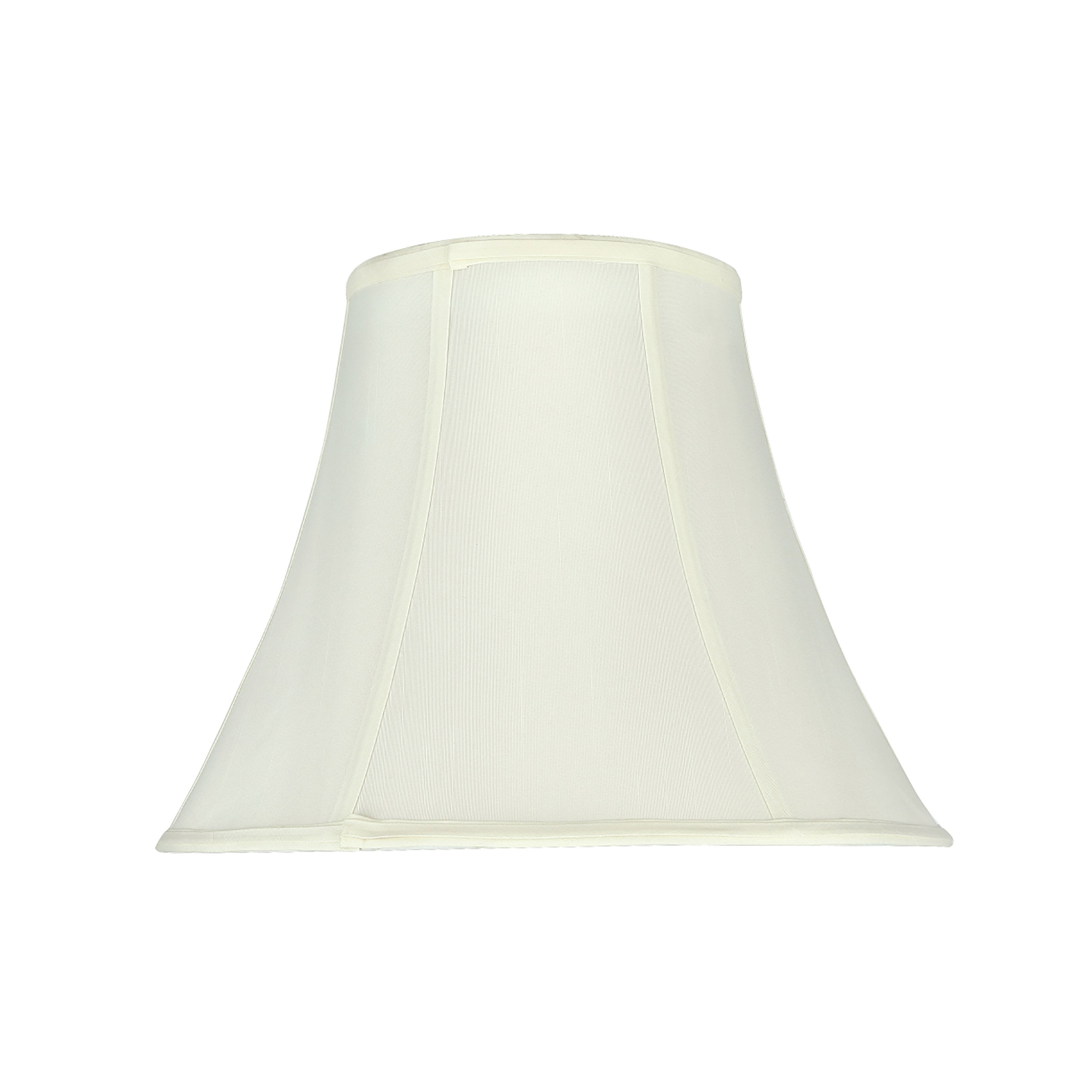Off-White Faux Silk Bell Shape UNO Lamp Shade, 14" Wide