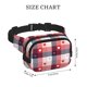 thumbnail image 4 of Fotbe Heart Plaid Cangurera Cuadrada con Estampado de Doble Capa, Bolsa de Cintura Ajustable Mini para Hombres y Mujeres, 4 of 9