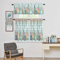 thumbnail image 4 of Kitchen Window Curtains Valance and Tier Set, Summer Marine Life Coral Starfish Rod Pocket Tier Curtain Valance Set, Sea Shell Teal Buffalo Light Filtering Cafe Curtains for Bedroom Living Room, 4 of 9