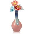 thumbnail image 1 of Small Ceramic Cherry Blossom Pink Tall Vase with Four Ceramic Flowers, 1 of 7