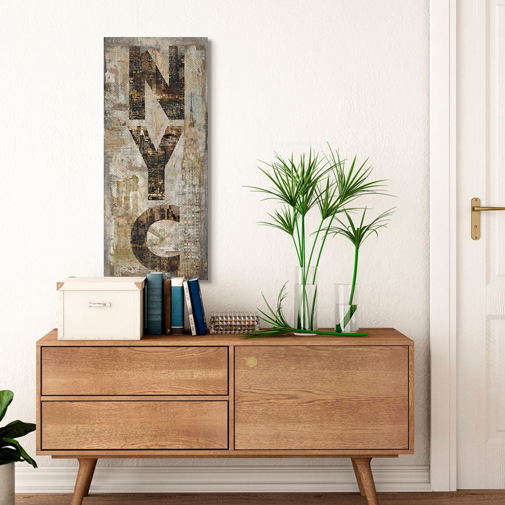 Stupell Industries New York City Montage Collage Photograph Design Canvas Wall Art by Luke Wilson, 17" x 40"