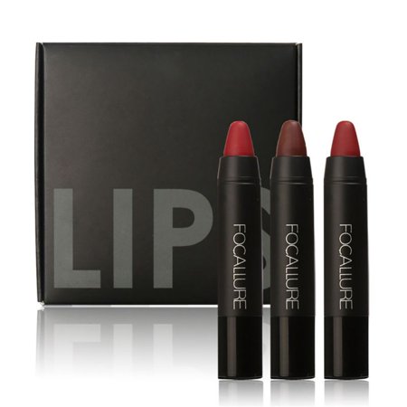 3Pcs Women Waterproof Long-Lasting Velvet Matte Pencil Lipstick Crayon (Best Velvet Matte Lipstick)