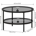 thumbnail image 2 of Round Modern Coffee Table with Tempered Glass Top - Black Accent Table, 2 of 9