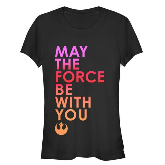 Junior's Star Wars The Last Jedi Force Be With You  Graphic Tee Black Medium