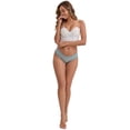 thumbnail image 5 of DARING DIVA Women's Lace Trim Cotton Ribbed Hipster Mid Waisted Panty M Light Green, 5 of 6