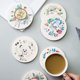 thumbnail image 5 of Posavasos de 6 piezas, con portavasos para bebidas, posavasos de piedra cerámica redondo, cojín de base de corcho para mesa, utilizado para colocar tazas y tazas, para uso de oficina., 5 of 5