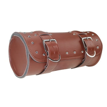 Saddlebags 2 Bag Brown Leather Side Motorcycle Side Pouch Saddle - Foto 12