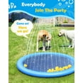 thumbnail image 5 of Splash Pad for Dogs & Kids - Anti-Slip Dog Pool for Large Dogs, 0.58 mm Thickened Durable Outdoor Water Play Mat, Summer Sprinkler Toy for Backyard (67in, Blue), 5 of 6