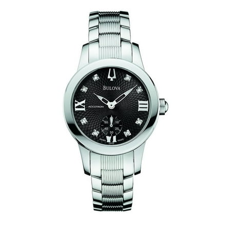 Accutron by Bulova Women's Masella Diamond Stainless Steel and Black Dial
