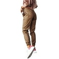 thumbnail image 4 of xiaxaixu Women Solid Color Trousers, Elastic Waist Leather Pants with Pockets, 4 of 7