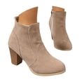 thumbnail image 1 of Mepaouo Women's Ankle Boots Chunky Stacked Mid Heel Western Chelsea Booties Suede Fall Winter Pumps, 1 of 8