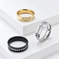 thumbnail image 4 of PAMTIER Men's Stainless Steel 6MM ClassicHigh Polished Round Cubic Zirconia Wedding Band Ring Black Size 11, 4 of 5