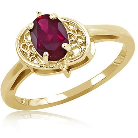 JewelersClub 0.90 Carat T.G.W. Ruby Gemstone and White Diamond Accent Ring