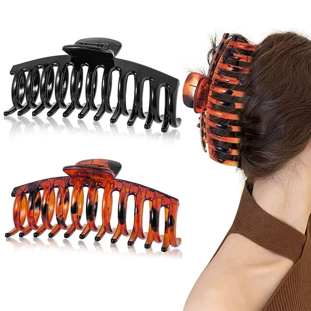 Inch Large Hair Clips, Jumbo Hair Claw Clips for Women Long Thick Hair 2 PCS Non Slip XL Claw Clips Strong Hold Hair Clips for Women Girls - Inch Large Hair Clips, Jumbo Hair Claw Clips for Women Long Thick Hair 2 PCS Non Slip XL Claw Clips Strong Hold Hair Clips for Women Girls -
