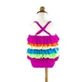 thumbnail image 3 of Kid Girls Cute Rainbow Ruffle Layer One-Piece Adjustable Straps Swimsuit Beach Bathing Suit, 3 of 13