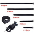 thumbnail image 4 of 10Pcs Reusable Hook Loop Nylon Straps Reverse Colored Fastening Tape Self Adhesive Cable Ties Wrap Bundle Fixed Ties T-Shaped blue 50x2cm, 4 of 6