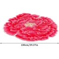 thumbnail image 2 of Floral Area Rugs Peony Flower Shape Area Rugs Non-Slip Rugs Floral Shaggy Carpet Bath Mat for Living Room Bedroom Home Decor, Red, 3.3'x3.3', 2 of 7