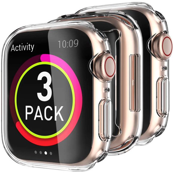 Delidigi 3 Pack Haute Claire iwatch Boîtier Protecteur d'Écran TPU Tout Autour de Cas Antichoc Compatible avec Apple Watch 38mm