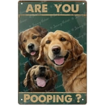 Retro Tin Sign Are You Pooping Restroom Wall Toilet Decor, Funny Dachshund, Dog Lover Gift, Nursery Decor Tin Signs for Bathroom, Humorous Bathroom Tin Sign For Man Cave 5.5x8 inches