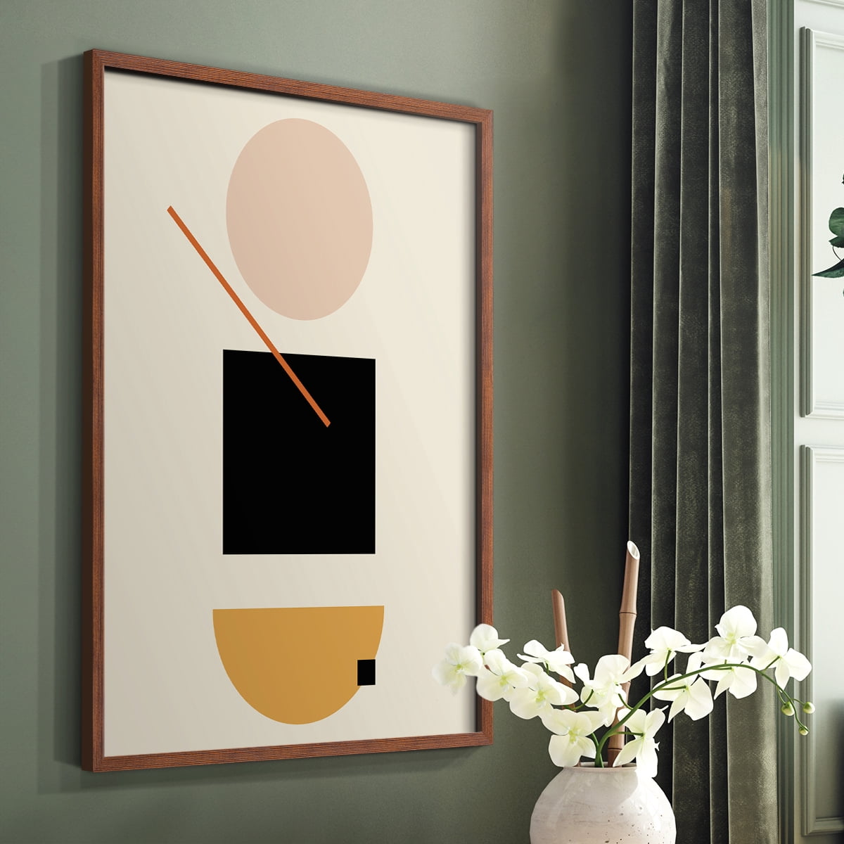 Simple Shape in Brown Solid Wood 8 x 10 Framed Print