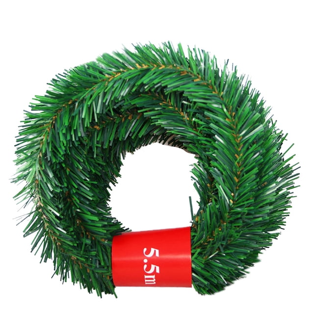 Pine 5.5m Pine Christmas Garland Green Christmas artificial Árbol Rattan Garland Pack Navideño Decoración de la Pared del Jardín de la Pared