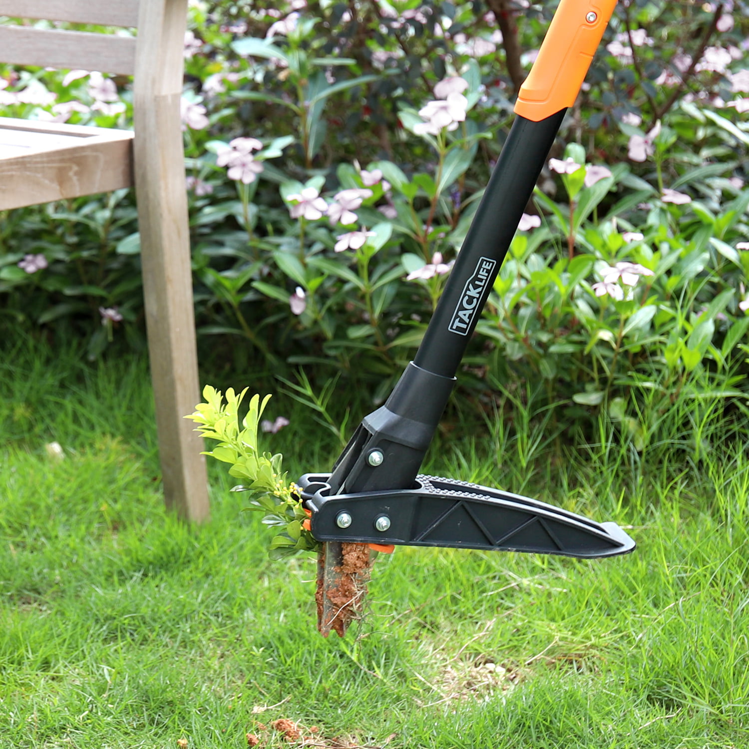 TACKLIFE Weeder Tool Innovative Automatic Spring Device 39-Inch Stand-up Weeder 