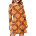 thumbnail image 1 of Innerwin Mini Robe à Carreaux Femmes Robes Courtes Vacances Col Rond Décontracté Dinde et Carreaux m, 1 of 4