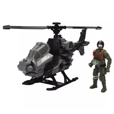 Hero Force Stealth Helicopter with Action Figure 3.75"