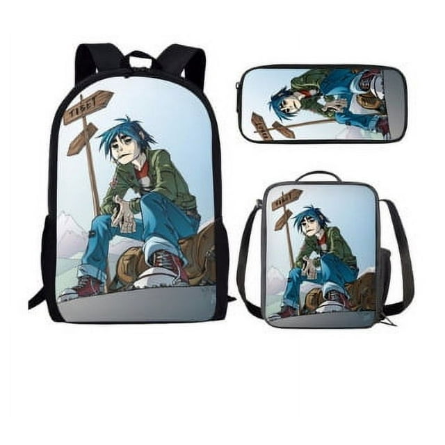 3-piece Backpack Suit Cartoon Game Backpack Pencil Case Lunch Bag Backpack Combination-tueuio1