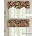 thumbnail image 6 of Tie Up Valance Curtain for Kitchen,Summer Watermelon Green Monstera Leaf Rod Pocket Short Curtains Adjustable Tie-Up Shade Valances,Red Flower Seamless Window Treatment for Bathroom Living Room, 6 of 8